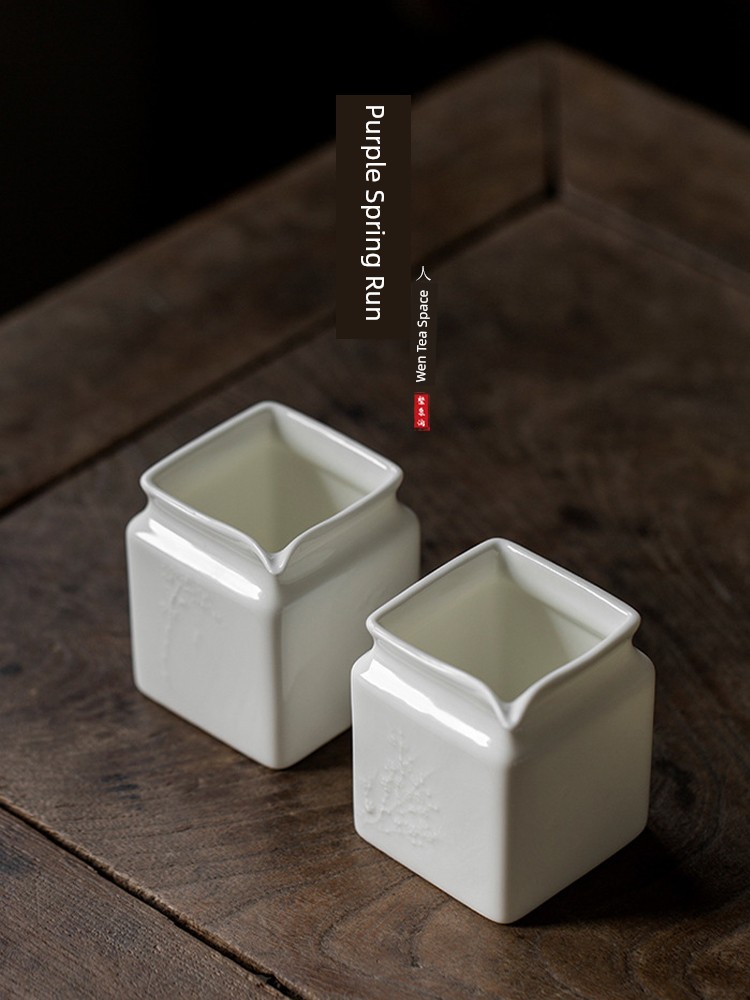 Jojo's L. PD · Ziquan Jian · Ceramic Fair Cup Household Kung Fu Tea Set Handmade Pile Carving Square