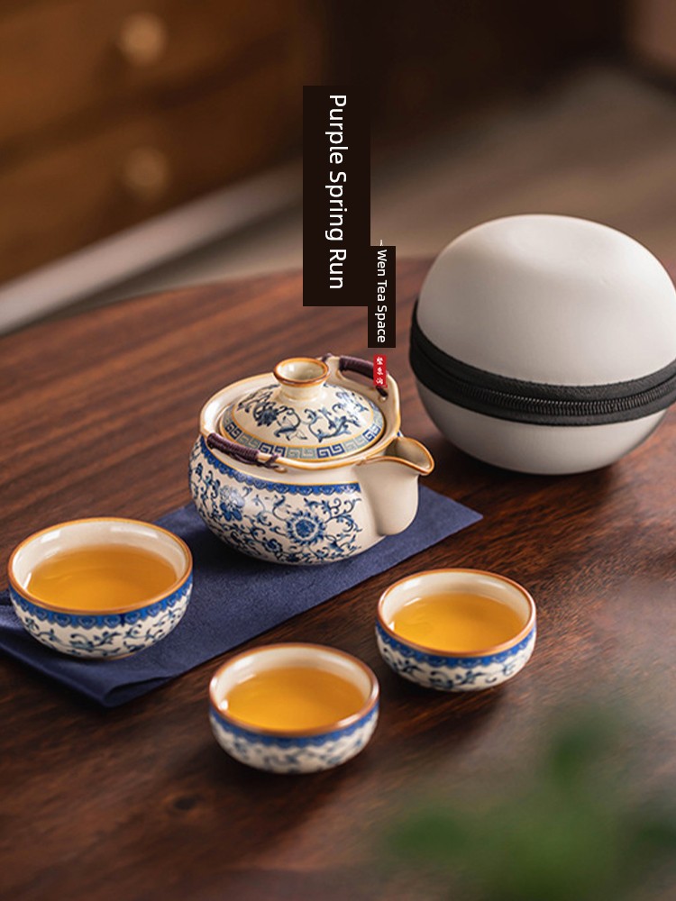Jojo's L. Pd. Ziquan Stream. Pot Travel Kung Fu Tea Set Mini Set Portable | Occupied