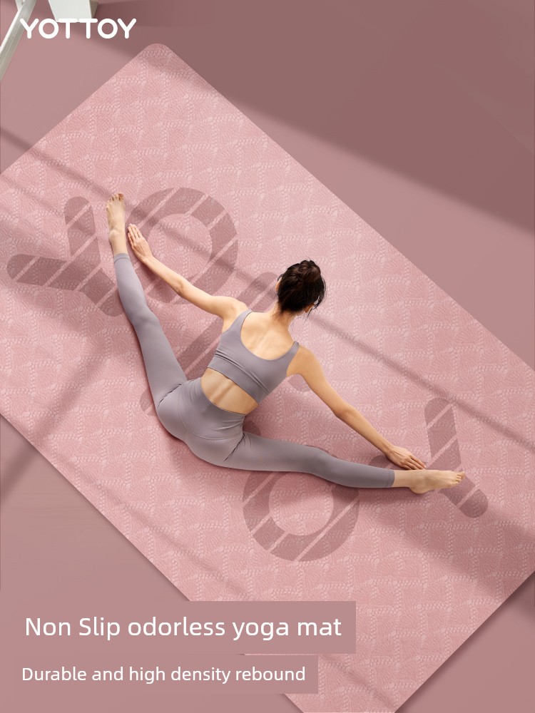 Yoga Mat Home Non-Slip for Girls Thickening, Widening and Lengthening Fitness Yoga Mat Environmental-Friendly Mat Floor Mat Dance