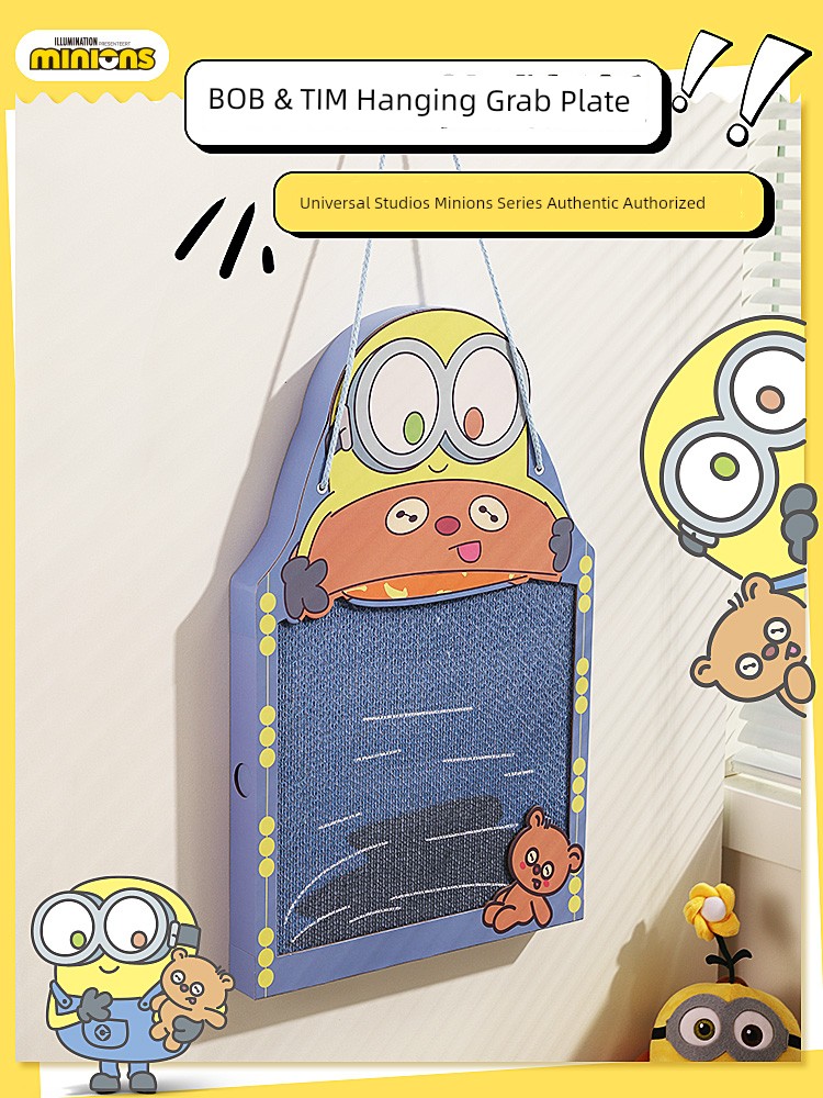 Minions Cat Scratch Board Abrasion Resistant Non-Chip Vertical Wall Sticker Corrugated Paper Cat Scratching Pad Cat Cat Scratching Board Grinding Claw Toy