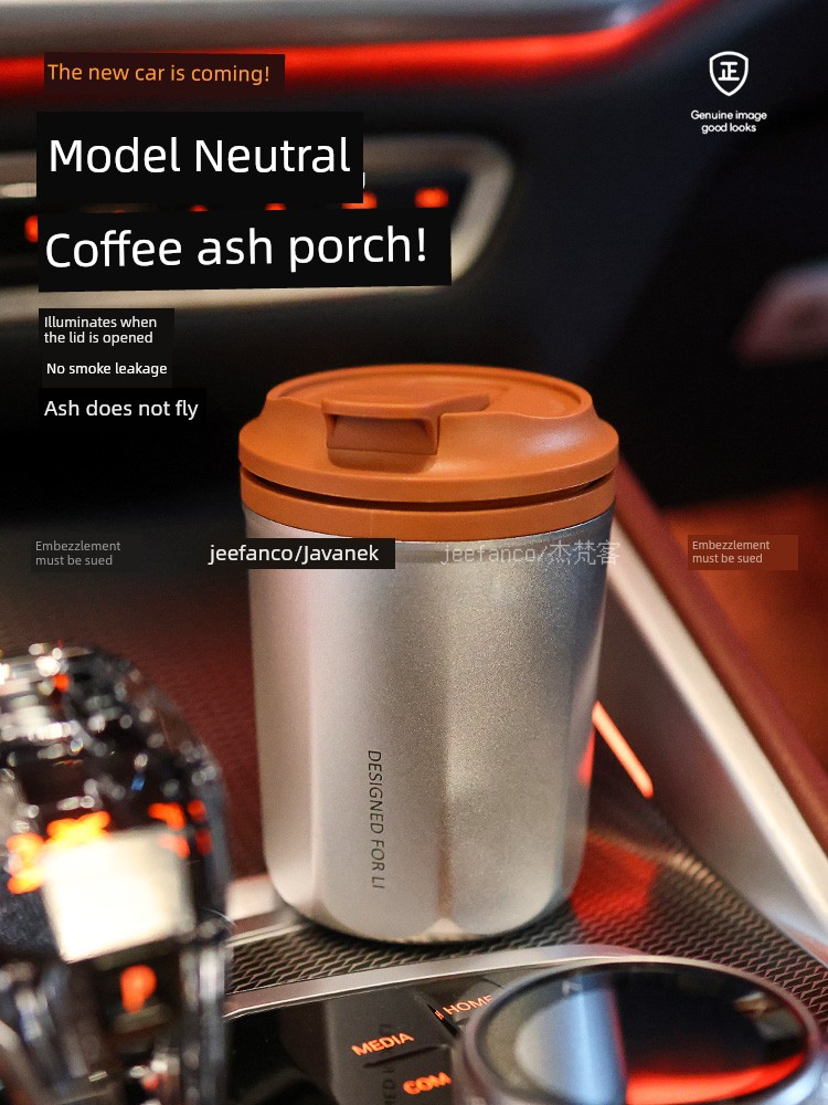 Car Ashtray Anti-Dust Ashtray in-Car Creativity with Open Cover Car Supplies Automatic Anti-Smoking Cup Holder