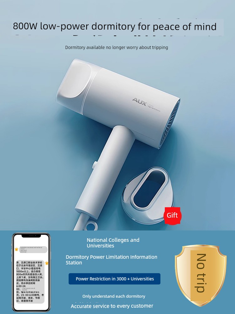 Ox Electric Hair Dryer for Dormitory Student 800W Small Power Anion Hair Care Bedroom Light Tone Hair Dryer