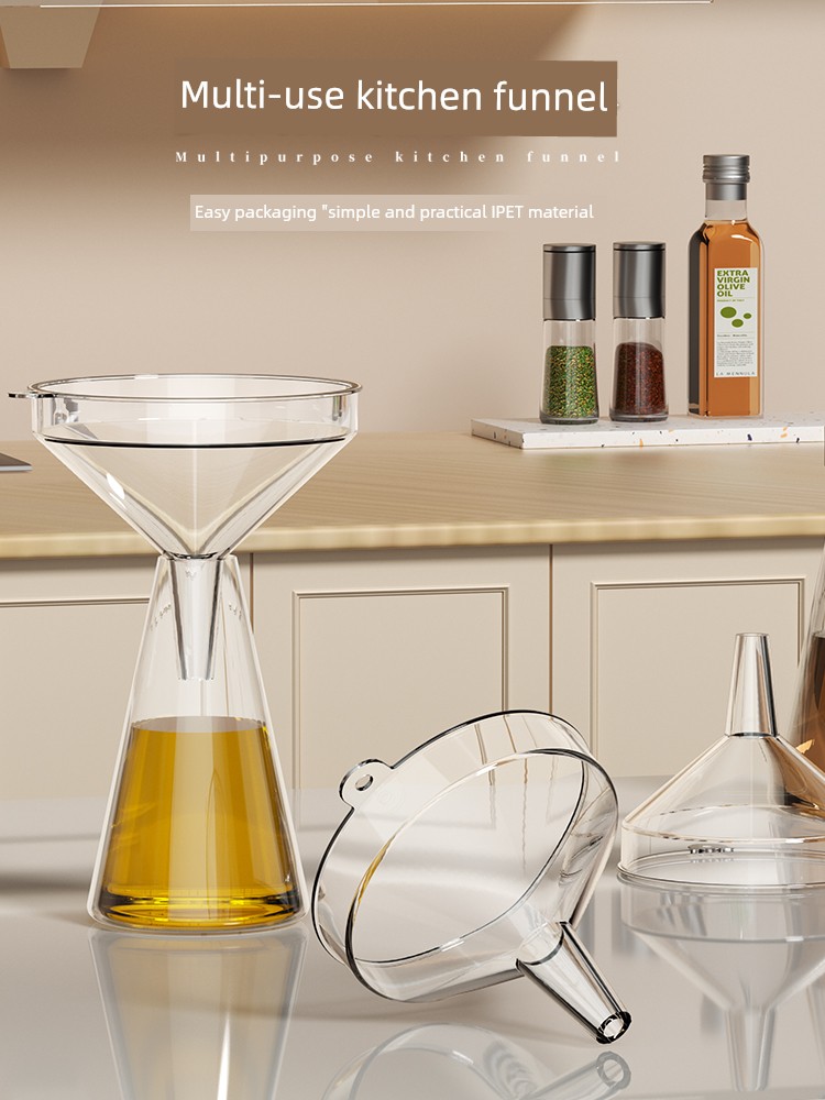 Funnel For Home Kitchen Long Neck Plastic Large and Small Caliber Milk Powder Filler Funnel Food Grade Stainless Wine Measurer Wine Ladle