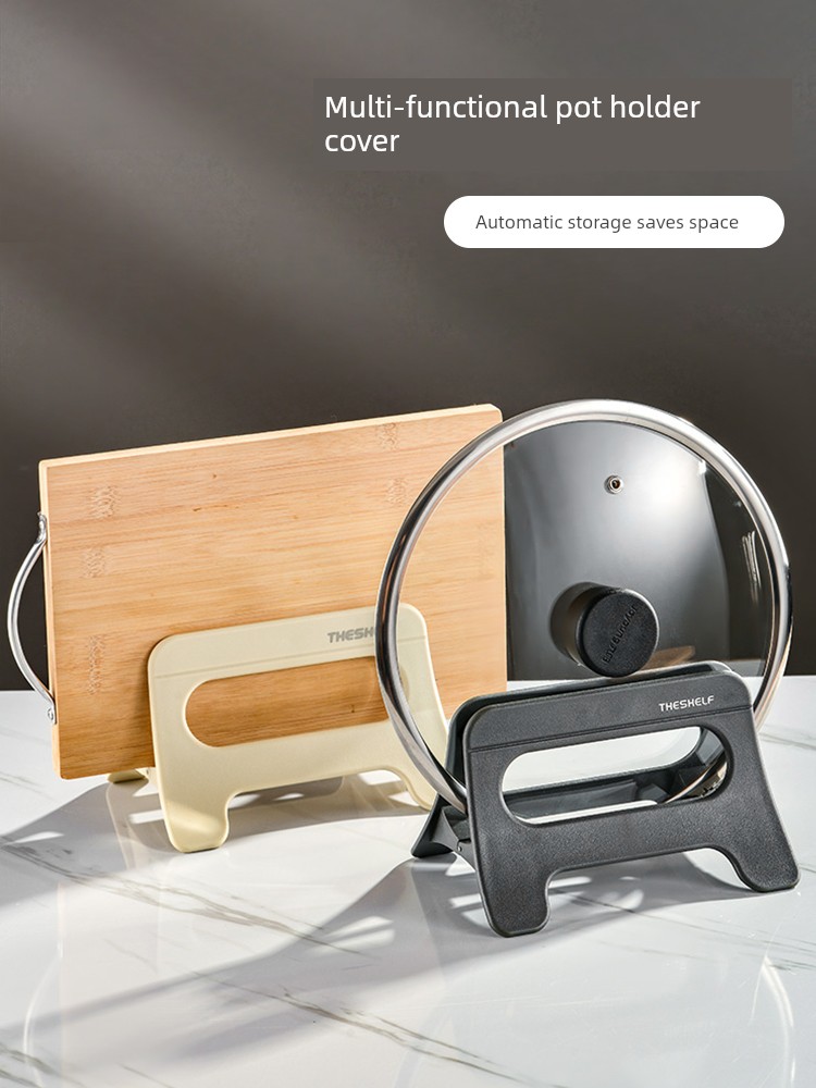 Pot Cover Rack Countertop Spatula Shelf Supports Chopping Board Placement Device Kitchen Shelf For Home Pan Lid Shelf Storage Fantastic