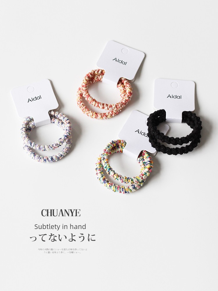 Kawano Colorful Braided Hair Rope Korean Rubber Band Top Cuft