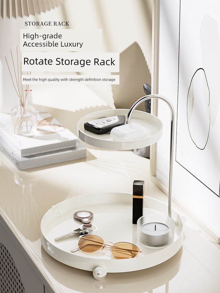 Accessible Luxury Fancy Cosmetic Shelf Dressing Table Perfume Skin Care Storage Box Desktop Double-Layer Lipstick Rack