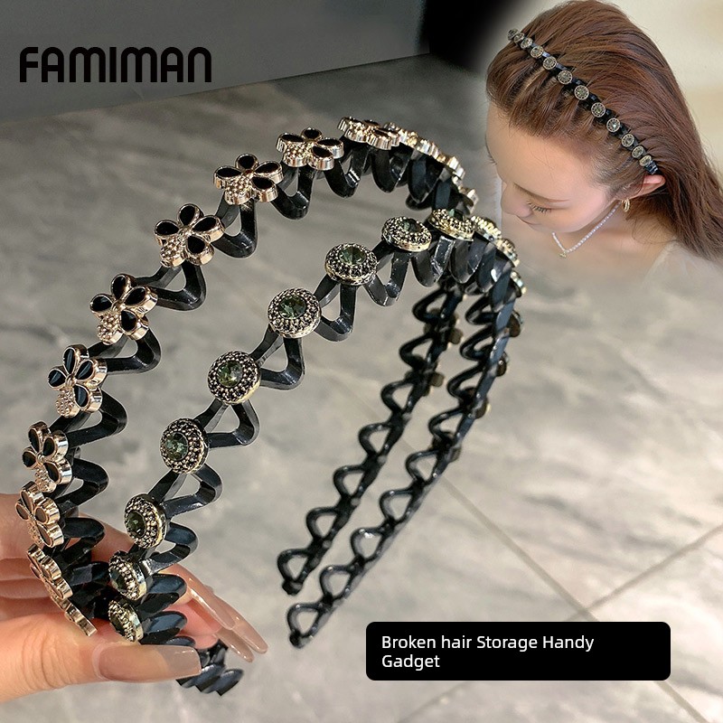 Broken Hair Organize Fantastic Face Wash Hair Bands Female Online Influencer 2023 New Arrival Toothed Non Slip Bangs Headband Hair Clip Headdress