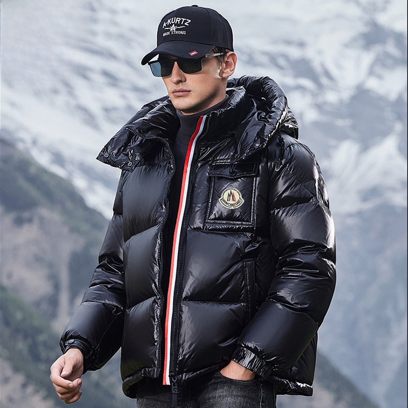 Woodpecker Black Glossy down Jacket 2024 Winter New Arrival Short Hood Thickened Waterproof Men's and Women's Coats Windproof