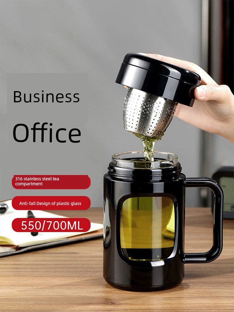 Fuguang Large Capacity Glass with Handle Men Tea Cup