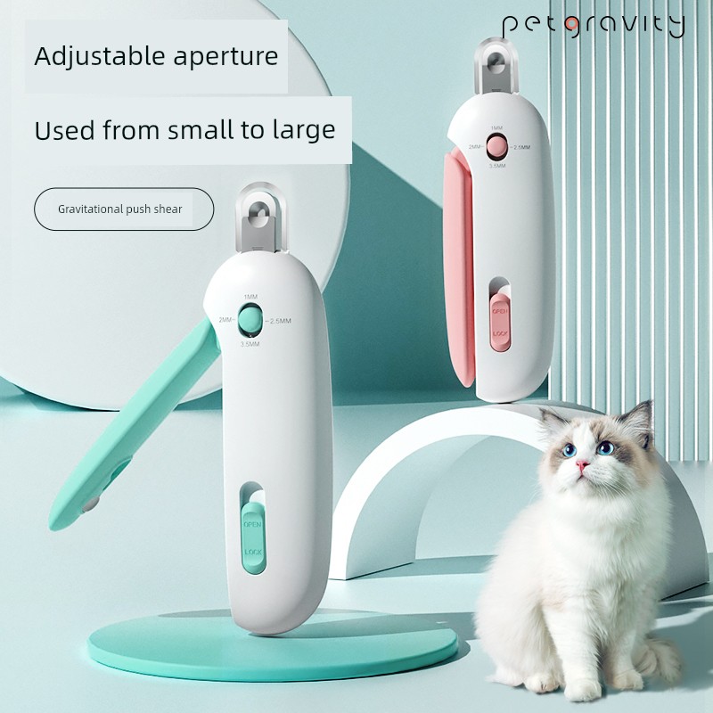 Cat Nail Scissors Pet Nail Clippers Adjustable Small Blind Scissors Novice Special round Hole Scissors Push Scissors Cat Nail Clippers
