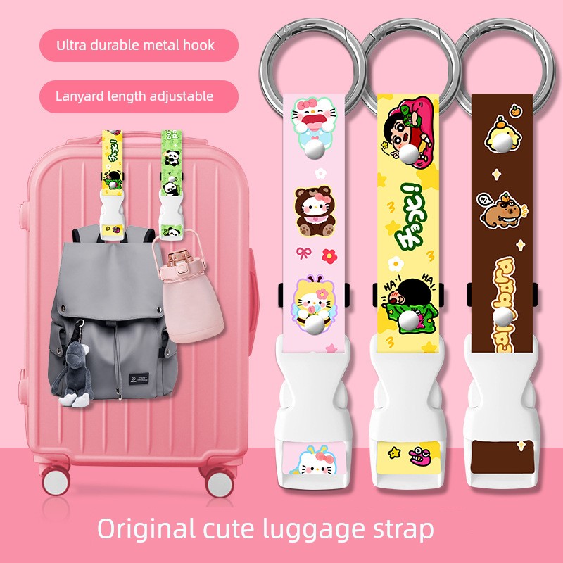 Cute Cartoon Luggage Hanging Buckle Suitcase Fixed Backpack Buckle Trolley Case External Hook Portable Strap