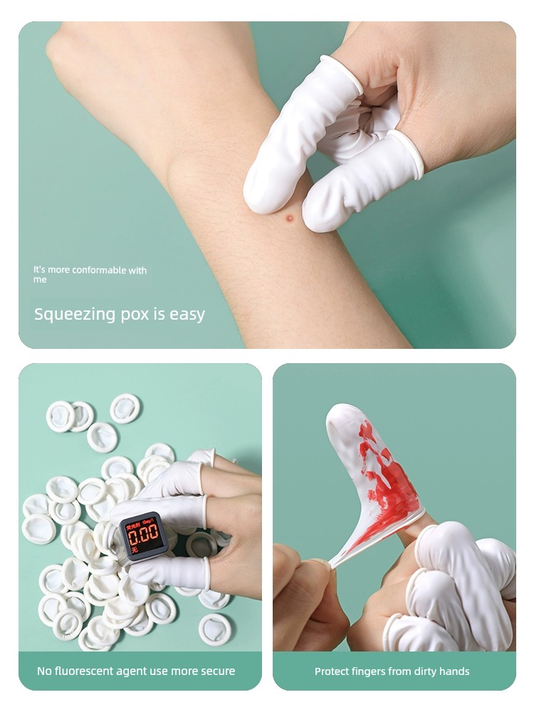 Tattoo Embroidery Disposable Finger Cot Latex Protection Special Beauty Pop Pimples Finger Cap Rubber Non Slip Abrasion Resistant Protection