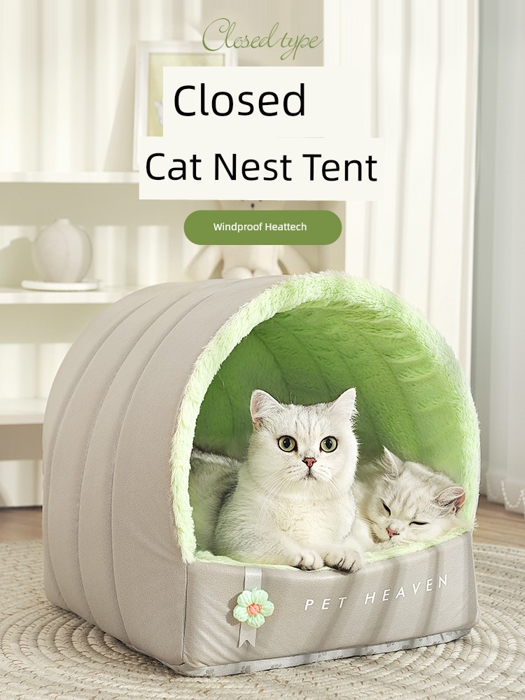 Cat Nest Winter Heattech Cat Tent Cat House Semi-Enclosed Mat Winter Cat House Cat House Pet Supplies