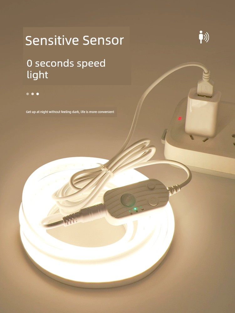 Sensor Light Bar Led Bedside Ambience Light Bedroom Human Body Aisle Plug-in Wardrobe Bookcase Bedside Cabinet with USB