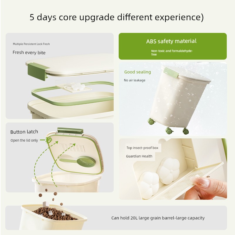 Cat Food Storage Bucket Dog Food Sealed Barrel Pet Storage Barrels Vacuum Sealed Storage For Home Food Box with Lid