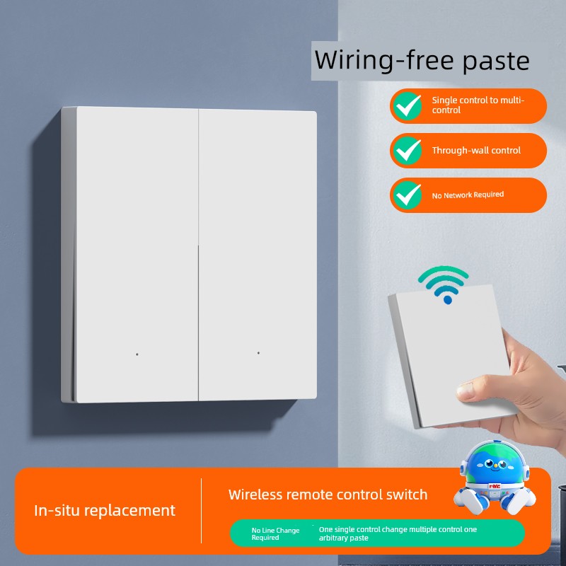 Wireless Remote Switch Dual Control Wiring Free Panel For Home Electric Lamp Remote Notepaper 220V Controller Intelligence