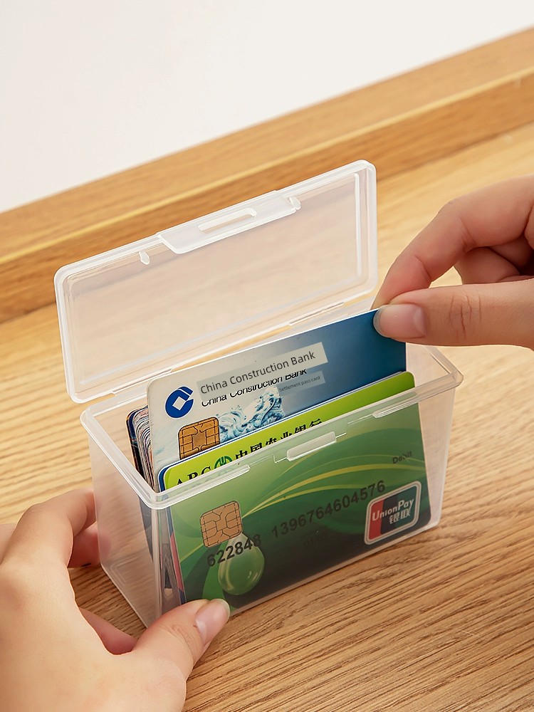 Card Classification Office Plastic Cotton Swab Storage Box with Lid
