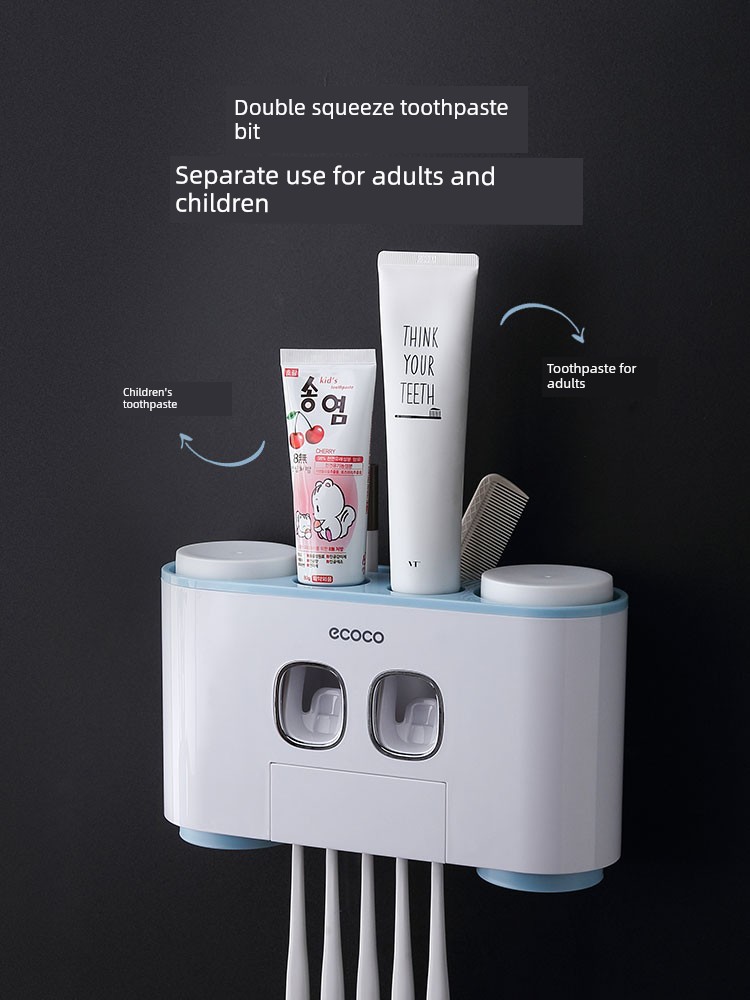Wall-Mounted Punch-Free Gargle Cup Toothbrush Rack