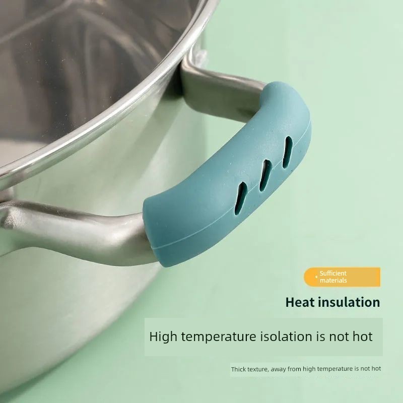 Silicone Panhandle Set High Temperature Resistant Abrasion Resistant Pot Lid Handle Gloves Casserole Steamer Soup Pot Handle Insulation Handle