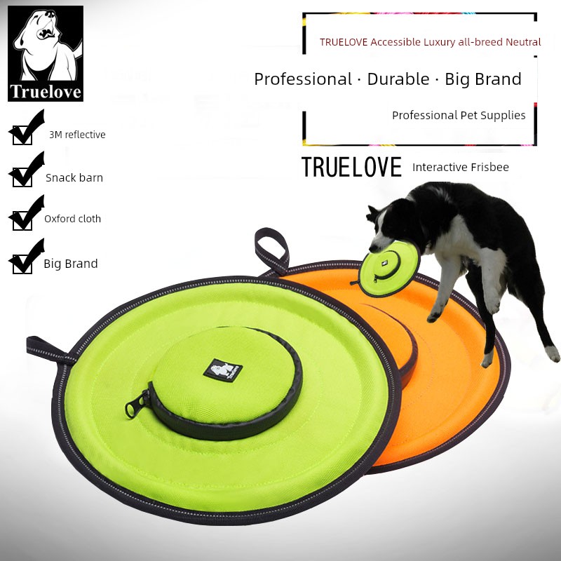 Truelove Pet Frisbee Dog Toy Border Collie Frisbee Bite-Resistant Training Dog Malinois Training Golden Retriever Pet Supplies