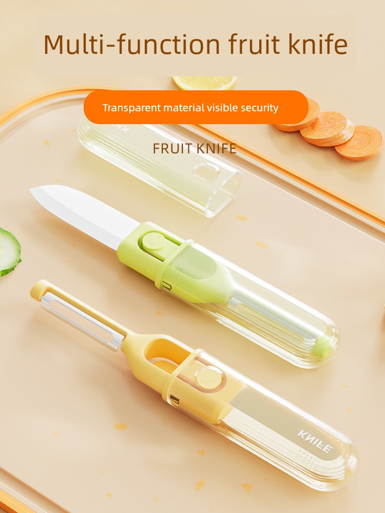 Fruit Knife Peeler Two-in-One Portable and Versatile Foldable Peeler for Dormitory Student Household Fabulous Peeling Gadget