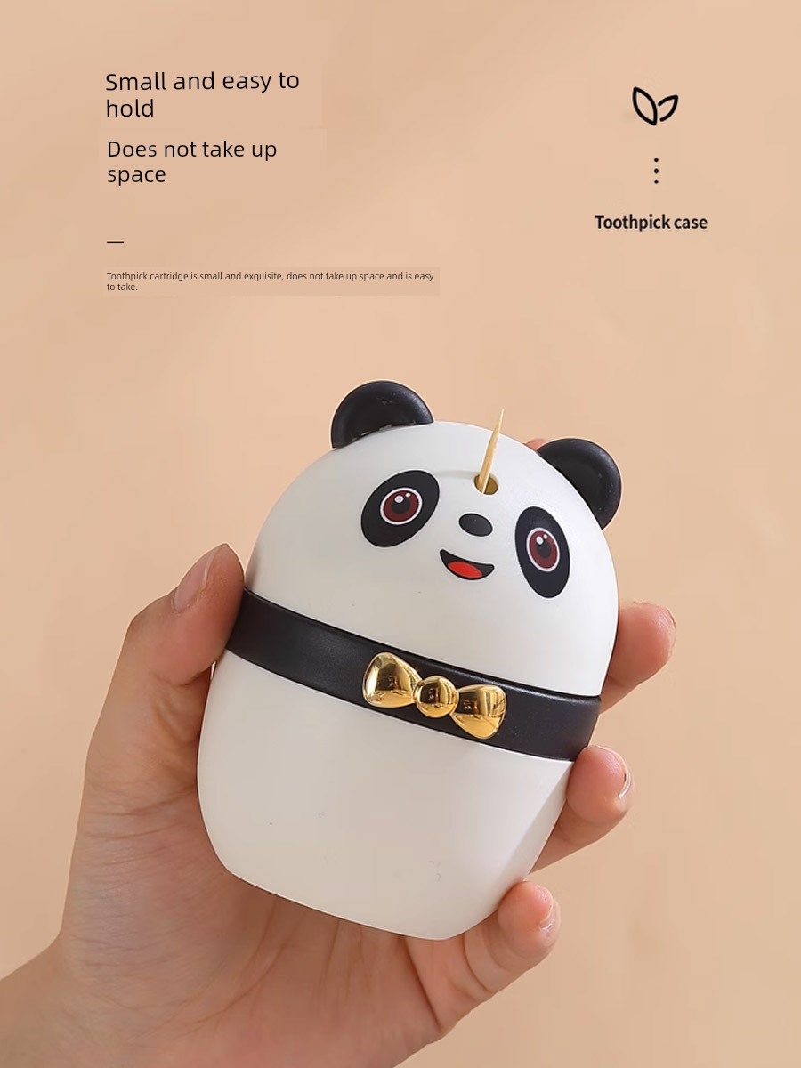 Panda Press Toothpick Box Automatic Pop-up For Home Commercial Bucket Barrel Cans and Bottles Unique Creative Cartoon Cute Storage Box