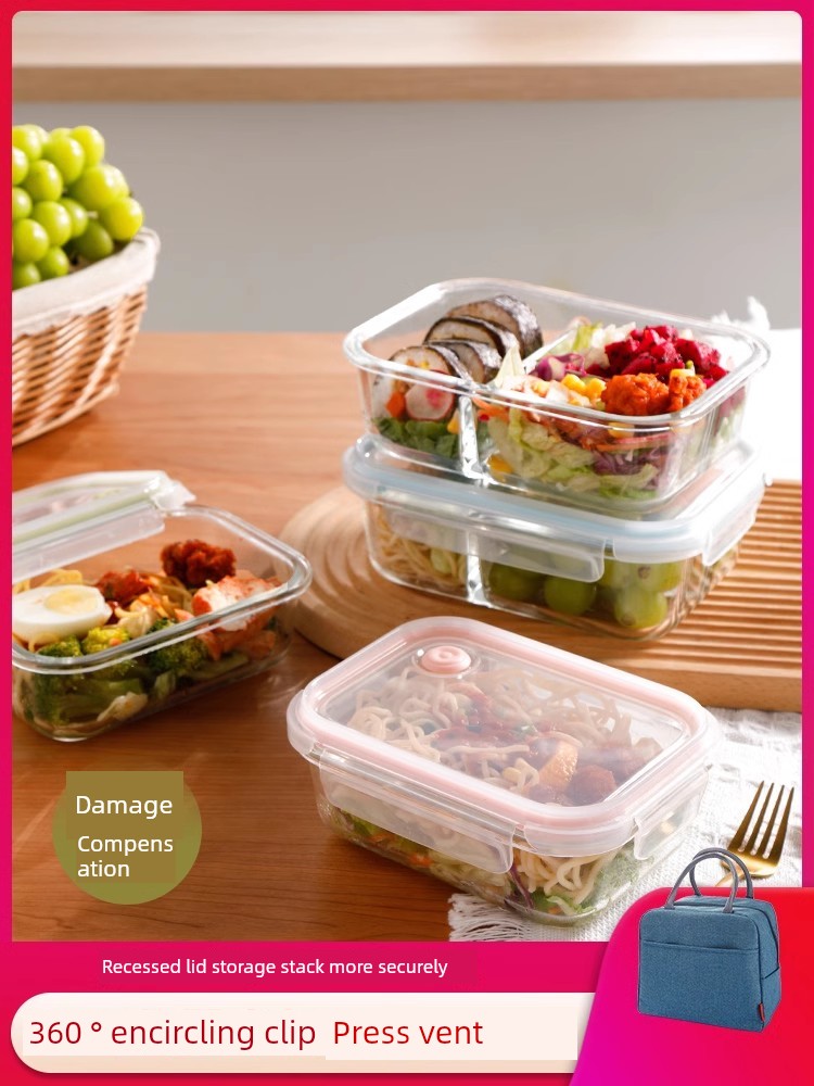 Fuguang Microwave Oven with Lid Separated Suit Glass Lunch Box