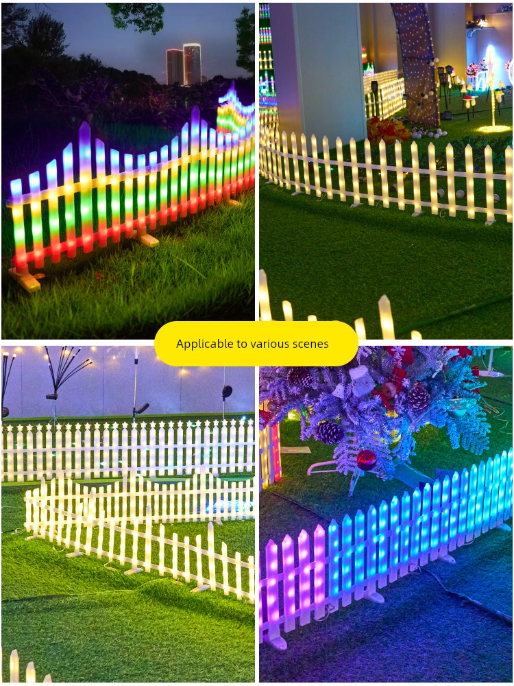 Solar Courtyard Ambience Light Outdoor Waterproof Lawn Lamp Scene Layout Decoration Luminous Fence Light Guard Bar, Fence