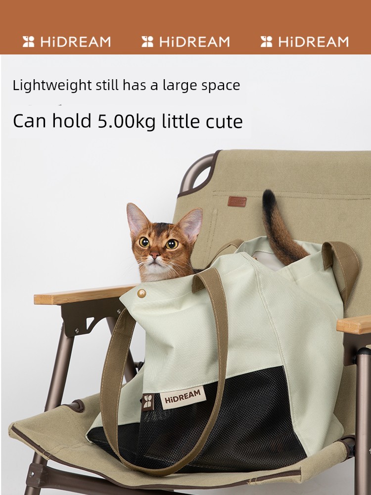 Hidream One-Shoulder Canvas Cat Bag Outing Portable Tote Small Dog Bag K-style Lightweight Pet Travel Bag