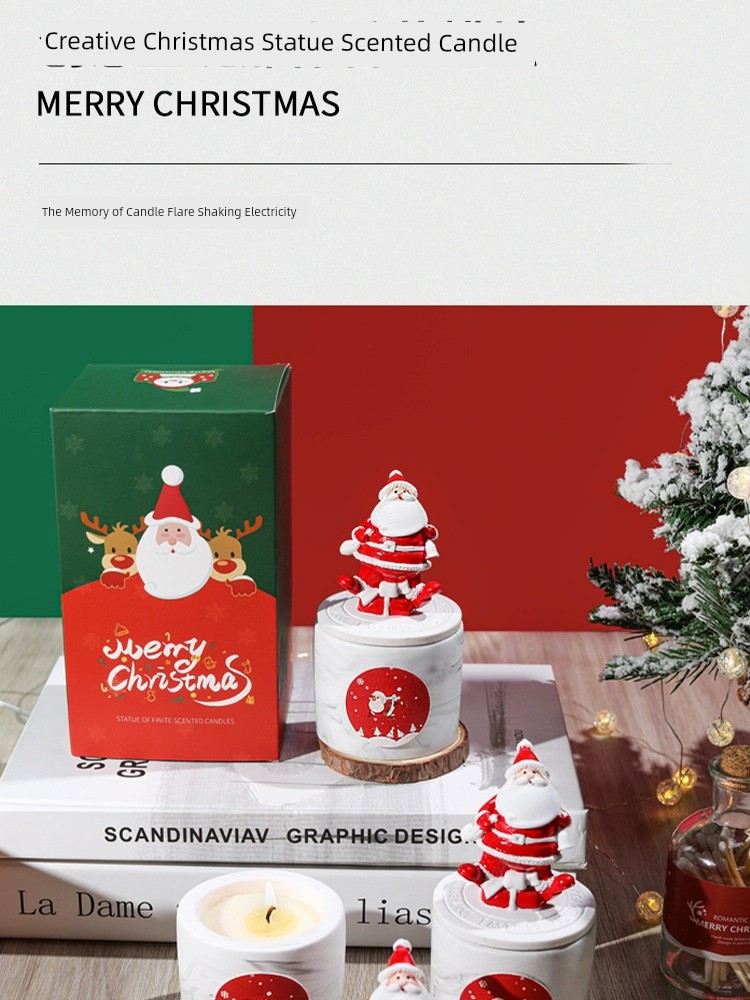 Christmas Decorations for the Elderly Candle Ornaments Creative Desktop Little Aromatherapy Ceramic Cup Atmosphere Scene Layout Restaurant