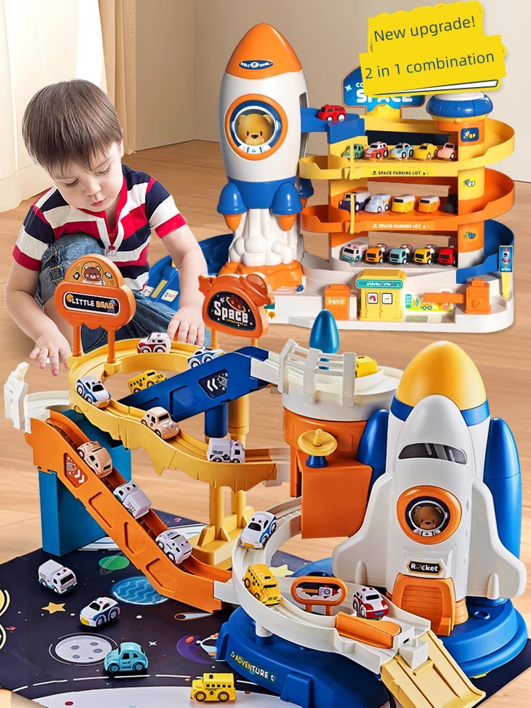 Train Rail Car Entrance Adventure Car Building Parking Lot Kids Toy Boy 3 Years Old Little 4 Puzzle 5-7