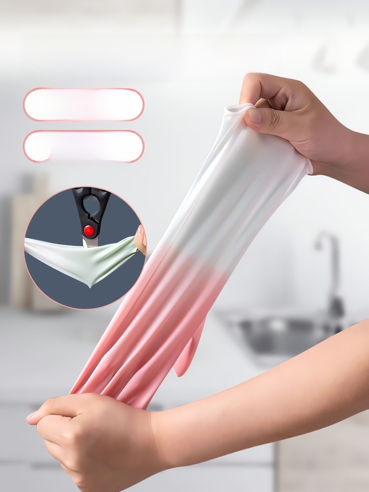Durable Nitrile Rubber Kitchen Waterproof Dishwashing Gloves