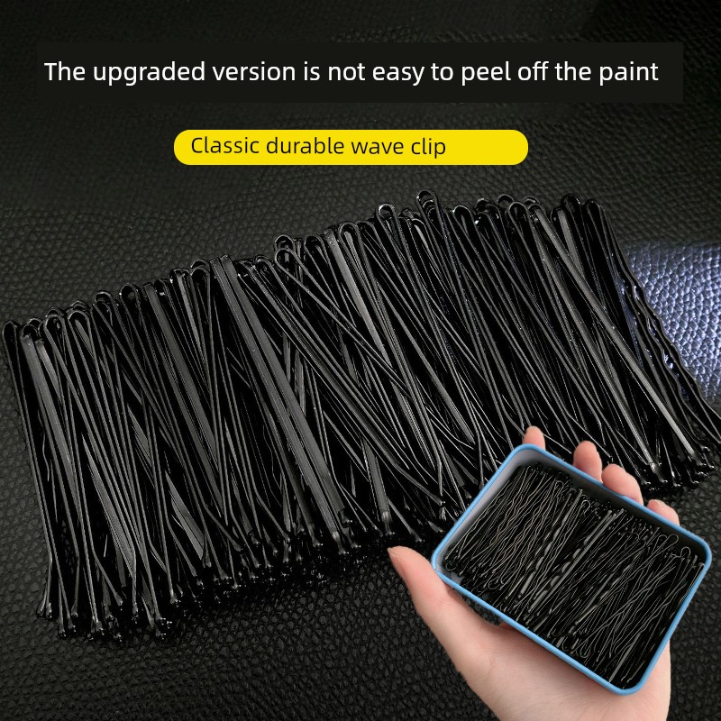 Barrettes Black Clip Young Adult Side Bang Side Clip Hairpin Minimalist Wave Steel Clip Broken Hair Top Clip Headdress