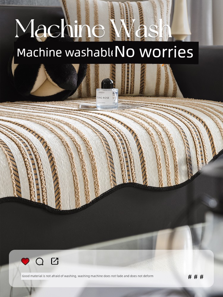 Non Slip Sofa Cushion All Year Round Neutral Shaped Sofa Cushion Anti-Scratching Cover Towel Chenille Sofa Towel Cloth Liner