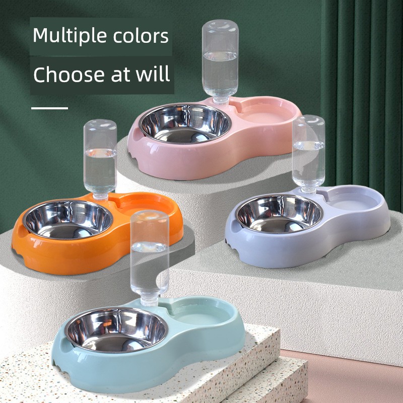 Cat Bowl Cat Food Holder Pet Dog Bowl Dog Basin Double Bowl Anti-Tumble Dog Food Bowl Automatic Drinking Water Cat Food Bowl Cat Supplies