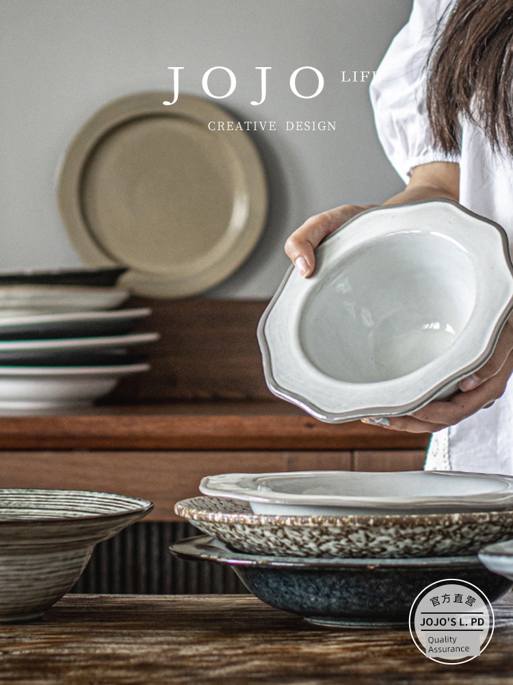 Jojo's L. Pd. Fragrant. Salad Bowl Retro European-Style Ceramic Western Food Stew Bowl Creative | Incense