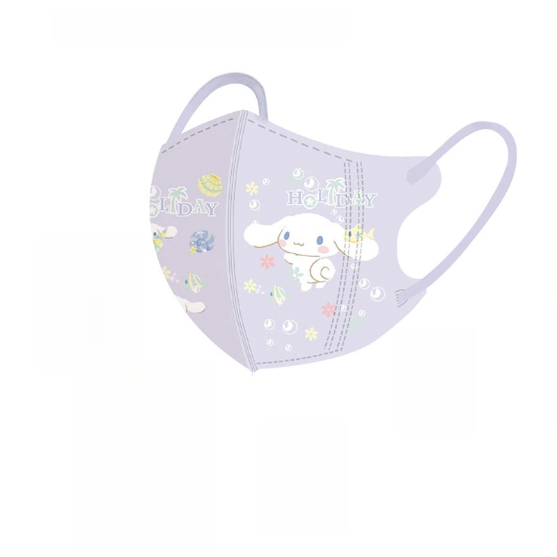 3D Clow M Cinnamoroll Babycinnamoroll 3 to 6 Kids Mask 5-8-12 Years Old Girl Baby Sun Protection Three Dust Cold-Proof Formaldehyde