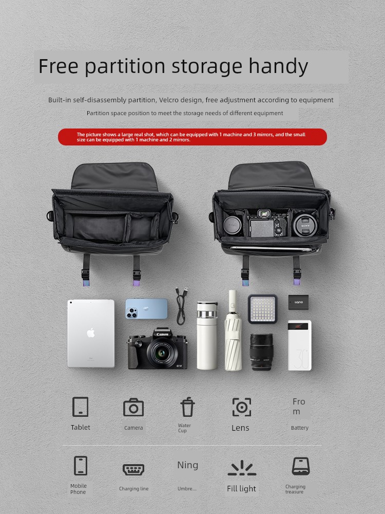 Llano Capture Pro Camera Bag Photography Bag SLR Storage Liner Bag Messenger Bag Shoulder Satchel Lens Computer Bag Suitable for Fuji Canon Sony Camera Protective Case Waterproof Men and Women