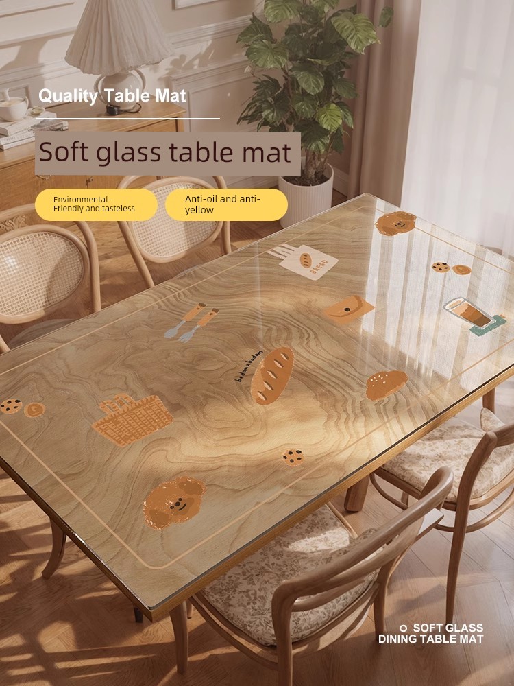 Transparent Soft Glass Table Mat Waterproof Oil-Proof Disposable Desk Student Small Tablecloth Desktop Protective Pad Oven Mitts Tea Table Cloth