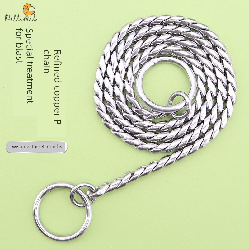 Pet Dog P Chain Small, Medium and Large Dogs Competition Level Collar Hand Holding Rope Dog Walking Snake Golden Retriever Explosion-Proof Dog Training Special