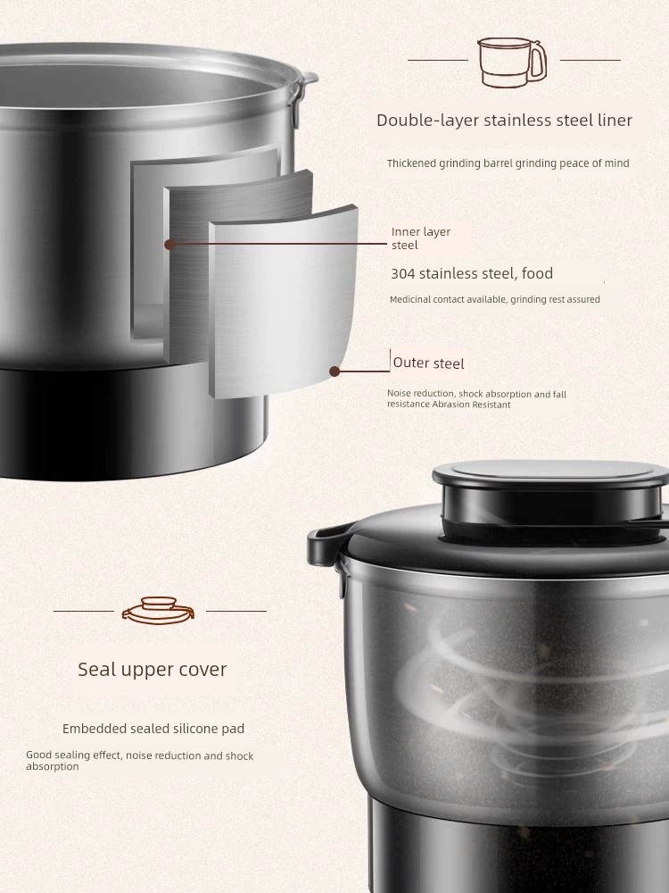 Bear Flour Mill For Home Small Ultra-Fine Grinding Machine Cereals Electric Powder Machine Chinese Herbal Medicine Grinder