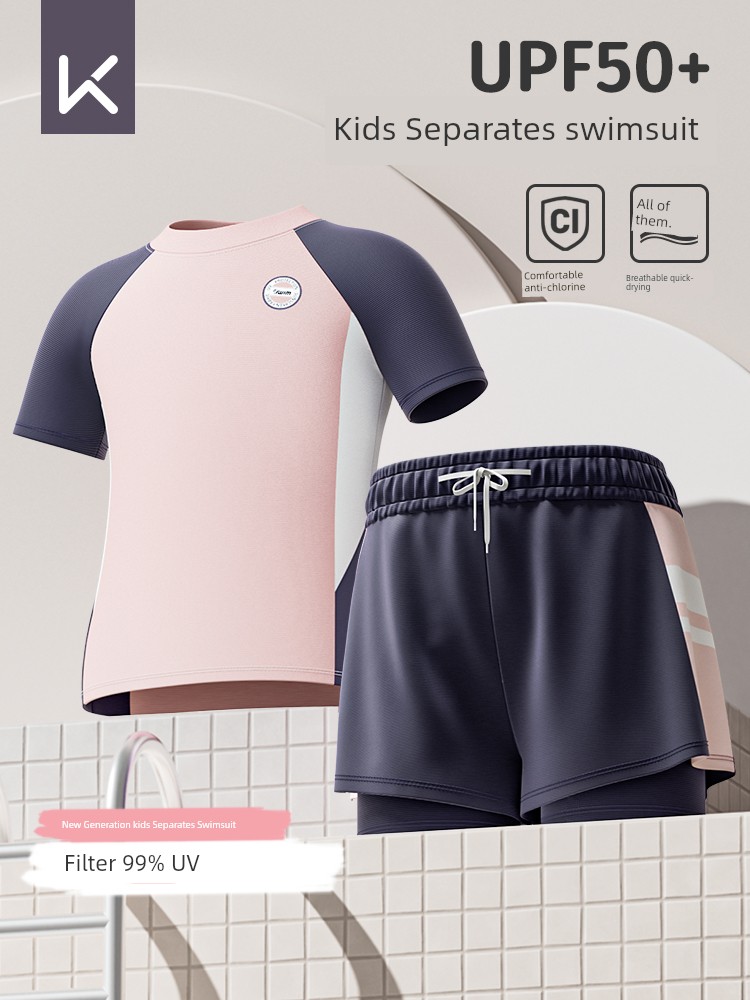 Keep Kids Swimsuit Girl Separates 2025 New Arrival Girls Children's Hot Spring Professional Sunscreen Swimwear Suit
