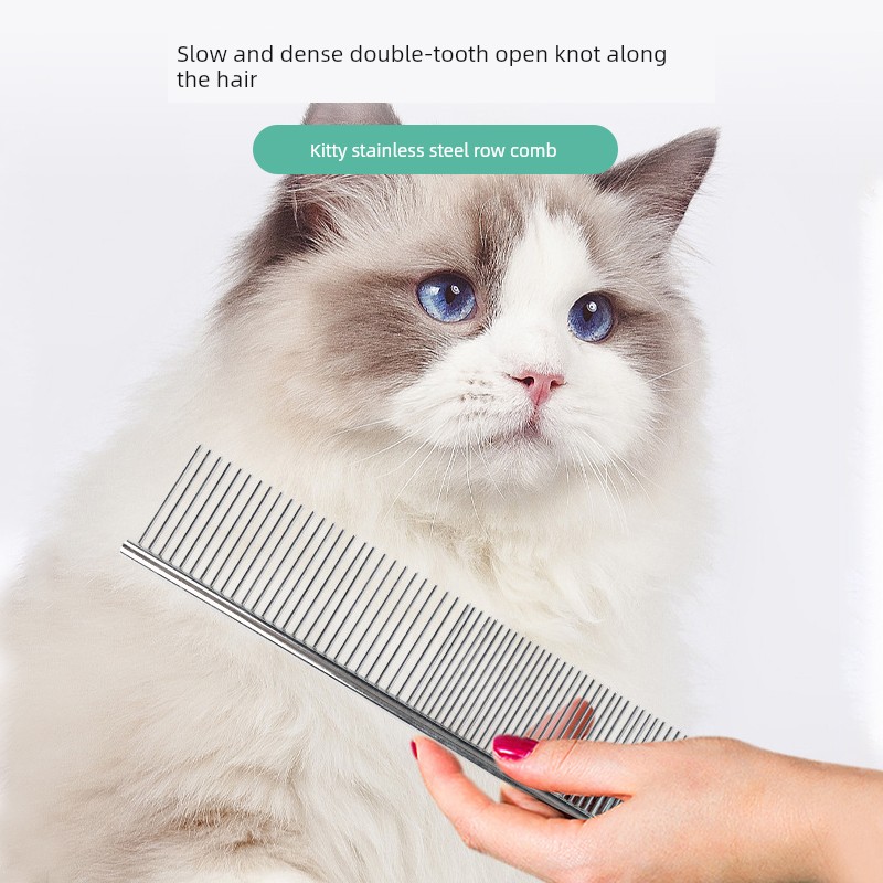Cat Comb Special-Purpose Comb Brush Handy Gadget Cat Petting Pet All Products Open Knot Needle Comb Stainless Steel Comb Fluffy