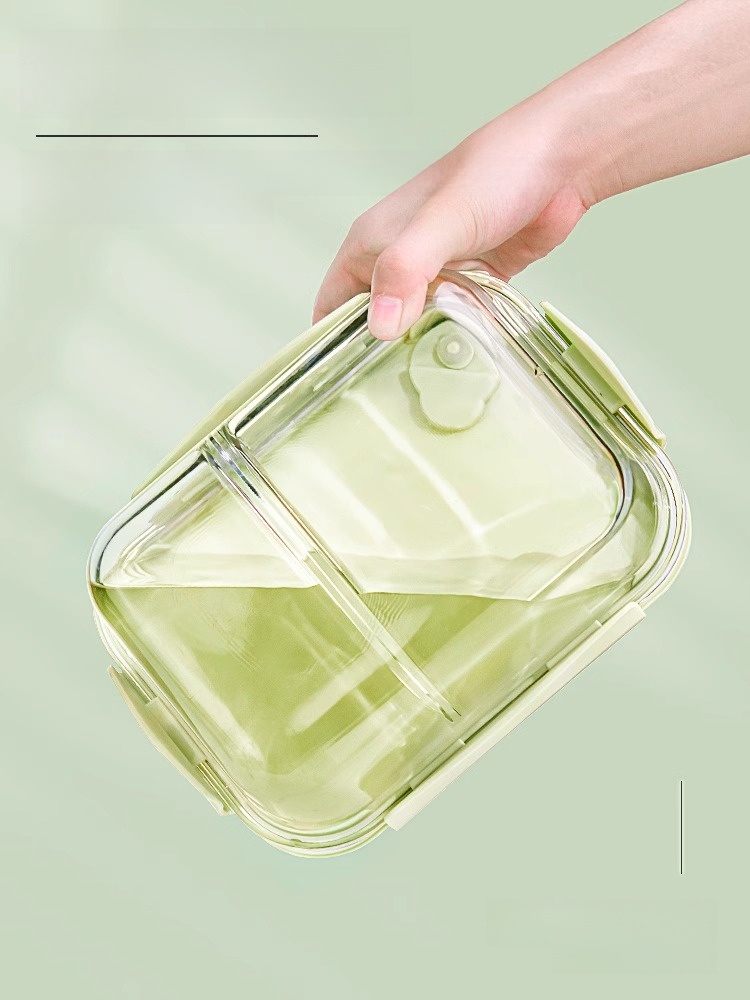 Microwaveable Heating Separated Bento Bowl Glass Lunch Box
