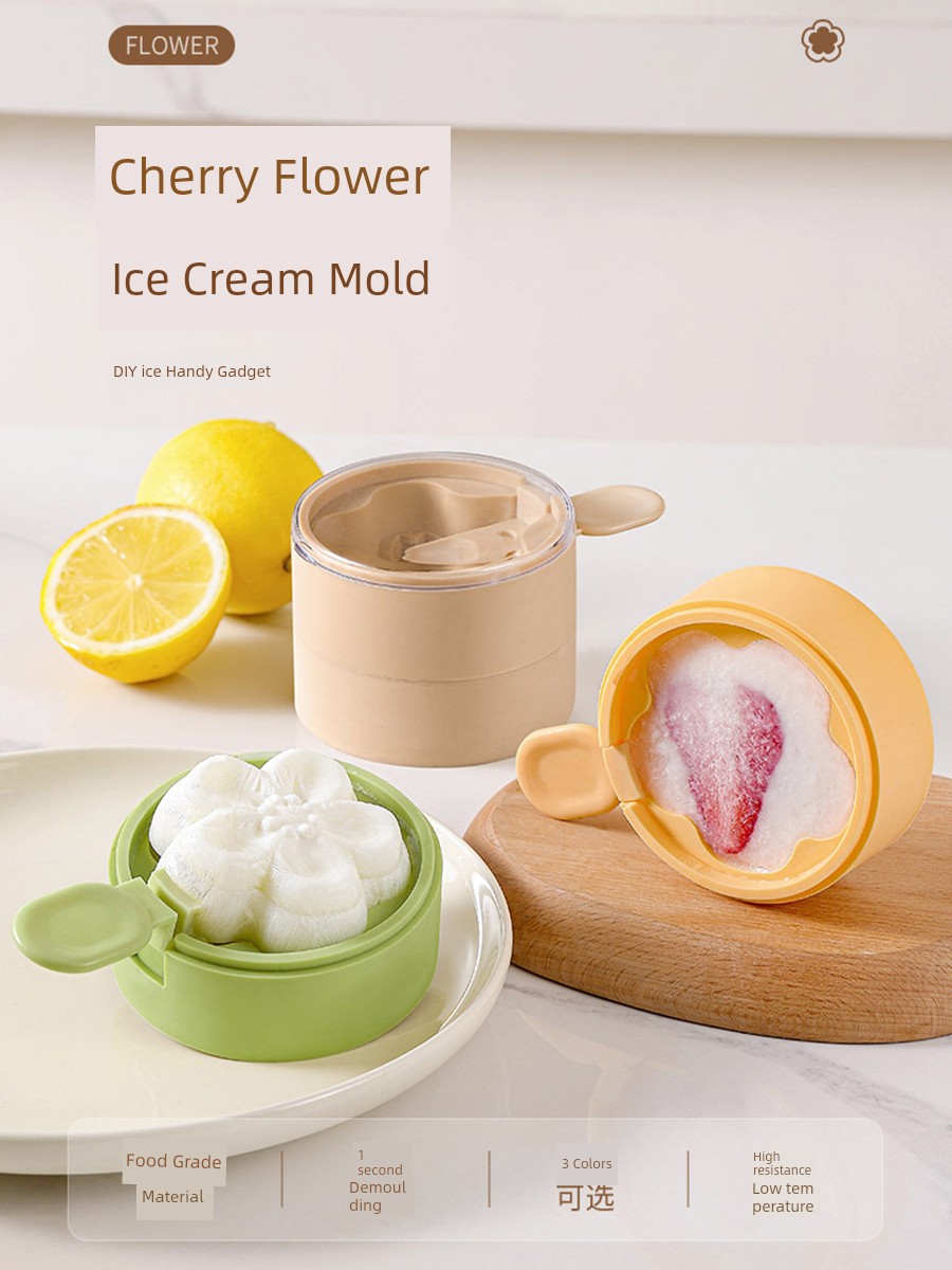 Ice-Cream Mould Silicone Ice Cream For Home Cherry Blossom