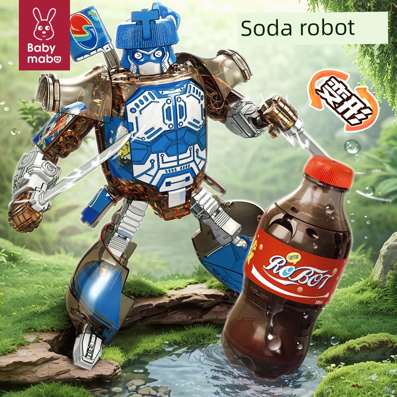 Cola Soda Warrior Transformation Drink Robot Kids Toy King Kong Car Boy Puzzle Boy 3 to 6 Years Old