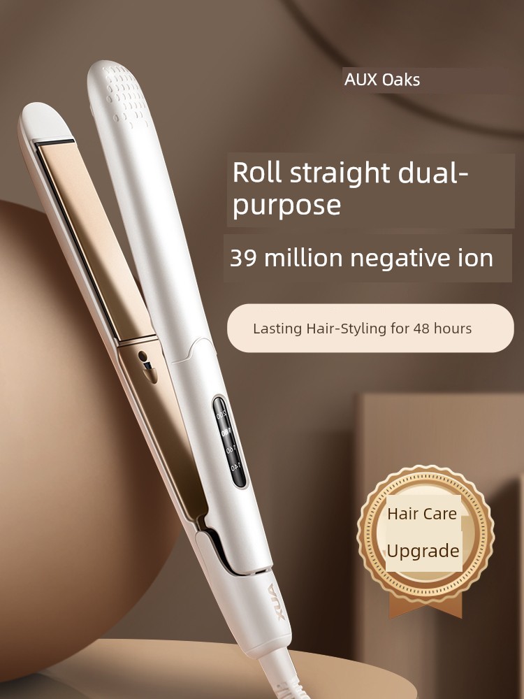 Ox Plywood Straight Hair Curls Dual-Use Hair Straightener Hair Curler Negative Ion Straightening Board Ironing Board Electric Hair Straightener Handy Gadget