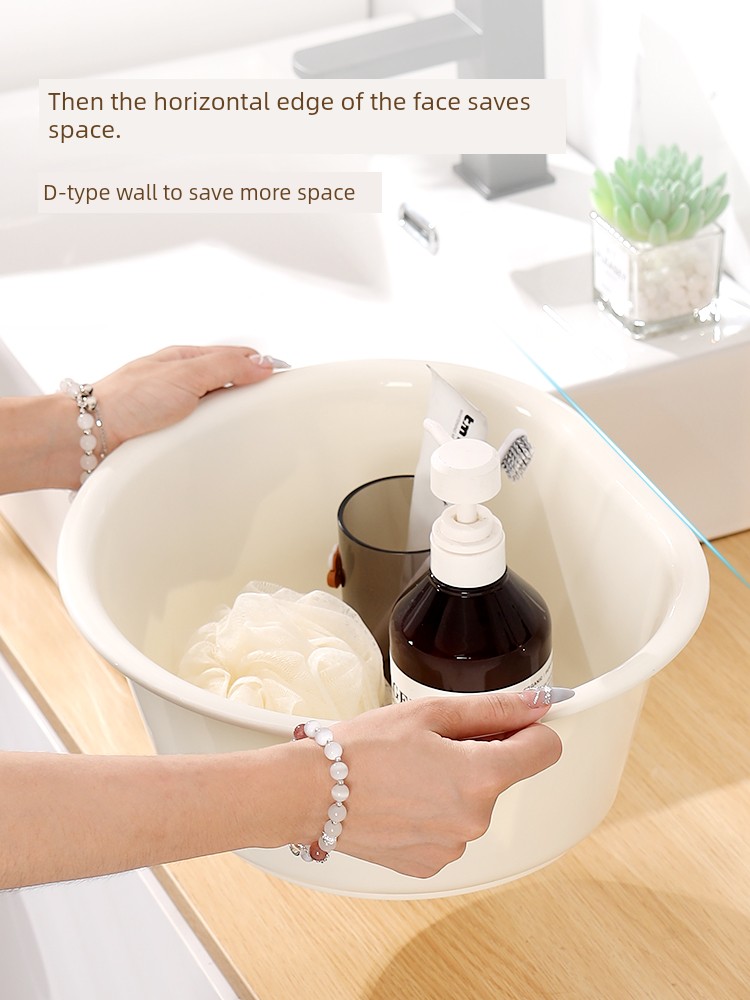 Washbasin Household Washing Vegetables Basin Thickened Kids Feet-Washing Basin Female Student Dormitory Laundry Basin Cartoon Washbasin Drop-Resistant