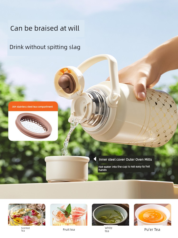 Bear Thermal Pot Large Capacity Girl Student Baby Milk Washing out Water Cup Stainless Steel Water Bottle 2024 New Arrival