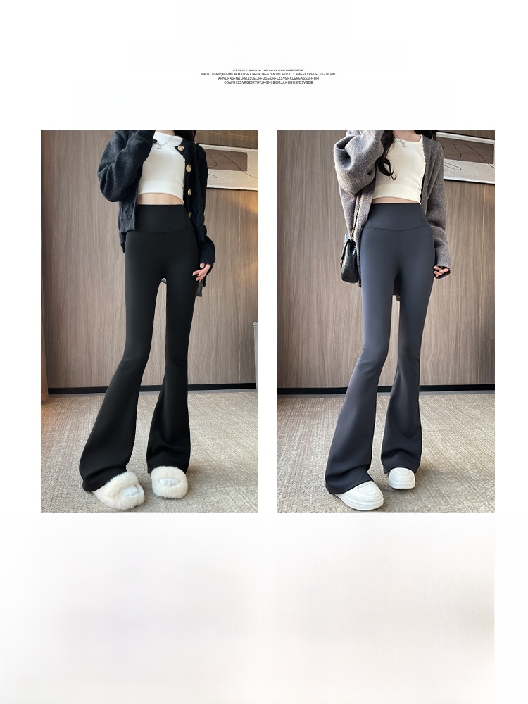 Weila Shark Pants for Women Outwear Autumn and Winter High Waist Petite Yoga Bell-Bottom Pants Winter Leggings Children Fleece-lined